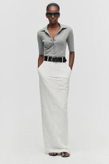 Belted Lace Column Skirt