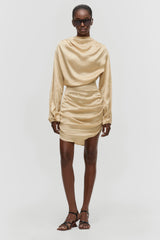 Draped Linen Dress