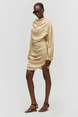 Draped Linen Dress