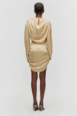 Draped Linen Dress