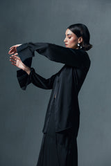 Convertible Wrap Satin Shirt