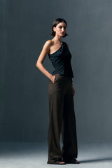 Angular Hem Satin Top