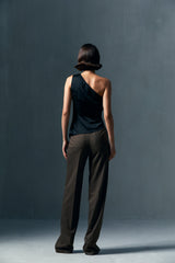 Angular Hem Satin Top