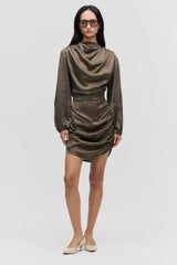 Draped Linen Dress