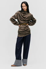 Draped Linen Dress