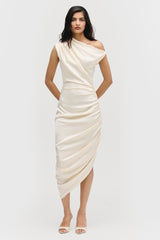 Draped Oblique Dress