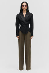 Twist Waist Tuxedo Suit