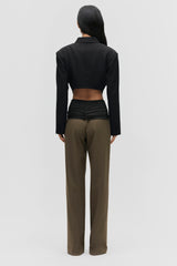 Twist Waist Tuxedo Suit