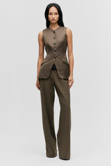 Cutaway Linen Waistcoat