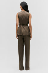 Cutaway Linen Waistcoat