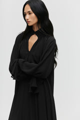 Smocked Chiffon Maxi Dress