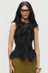 Smocked Cascade Top