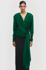 Draped Tie Blouse