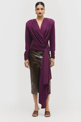 Draped Tie Blouse