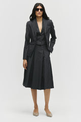 Pinstripe Three Piece Skirt Suit