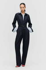 Layered Denim Jumpsuit