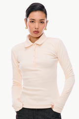 Rib-Knit Polo Shirt