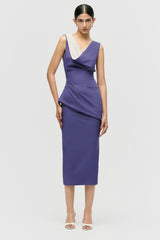 Draped Neck Contour Dress