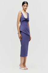 Draped Neck Contour Dress