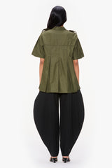 Pleated Utility Shirt