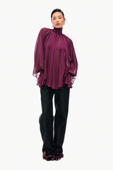 Smocked Chiffon Blouse