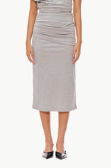 Draped Jersey Midi Skirt