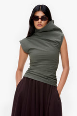 Asymmetrical Pleated Top