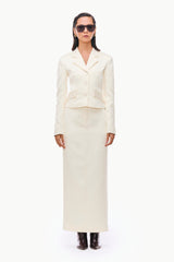 Sculpted Satin Crop Blazer