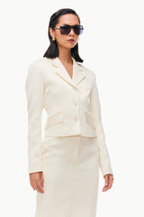 Sculpted Satin Crop Blazer