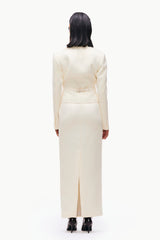 Sculpted Satin Skirt Suit