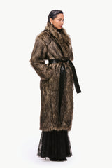 Belted Long Fur Coat