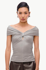 Off-Shoulder Keyhole Top