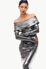 Off-Shoulder Sequin Dress