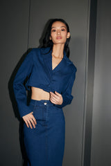 Denim Cropped Blazer