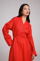 V-neck Midi Wrap Dress