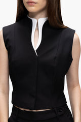 Contrast Collar Waistcoat