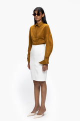 Slitted Pencil Skirt