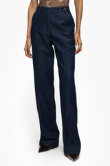 Tailored Straight-Leg Denim Trousers