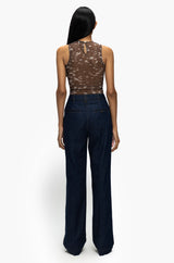 Tailored Straight-Leg Denim Trousers