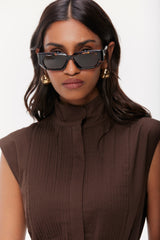 Pintucked Belted Dress