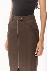 Zip-Up Tailored Skirt