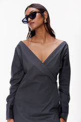 Off-Shoulder Wrap Dress