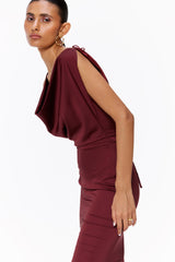 Draped Satin Dress