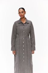 Sculpted Denim Midi Dress