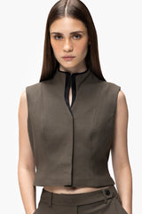 Contrast Collar Waistcoat