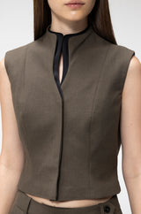 Contrast Collar Waistcoat