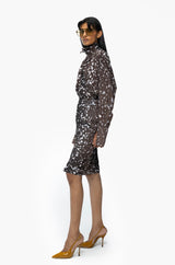 Slitted Pencil Skirt