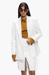 Peak Double-Breasted Skirt Suit