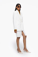 Peak Double-Breasted Skirt Suit