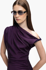 Draped Oblique Dress